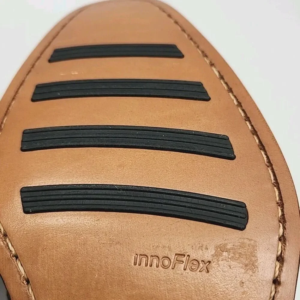 Flag Ltd Dress Shoe Loafer Nappa Glove Men Sz 8 Brown Leather InnoFlex Horse Bit